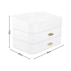 Makeup Organiser Storage Drawers, Stackable Skincare Cosmetic Organizer Acrylic Large, Tidy for Lipstick, Nail Care, Perfume, Jewelery, Brush, Vanity, Dresser, Bedroom, Bathroom