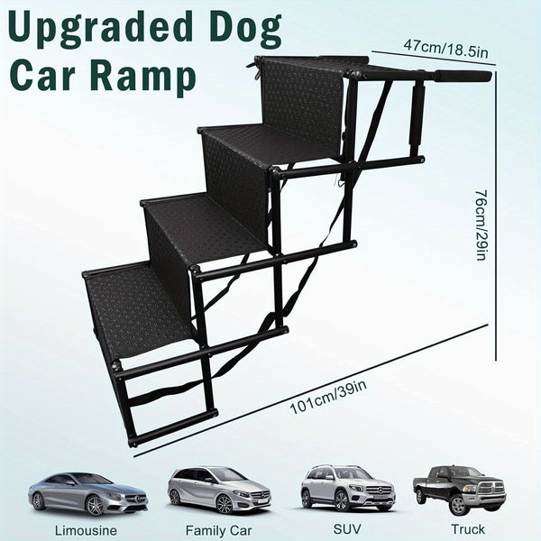 4 Step Stairs Folding Portable Dog Ramp  Boot Access Ladder for Pet Dog Cat