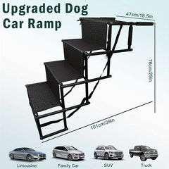 4 Step Stairs Folding Portable Dog Ramp  Boot Access Ladder for Pet Dog Cat