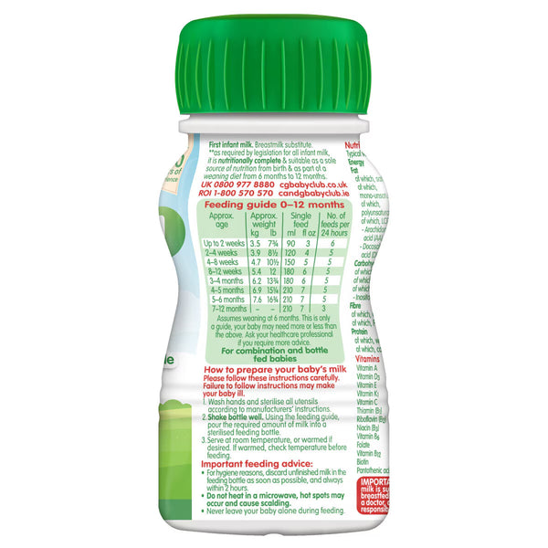 Cow & Gate 1St Milk Ready to Drink, 12 X 200Ml