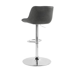Bayside Furnishings Grey Stitched Gas Lift Bar Stool