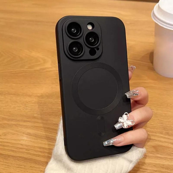 Luxury For Wireless Charging Case For IPhone 16 15 11 13 12 14 Pro Max Plus Magnetic Phone Cases Lens Protector Matte Cover