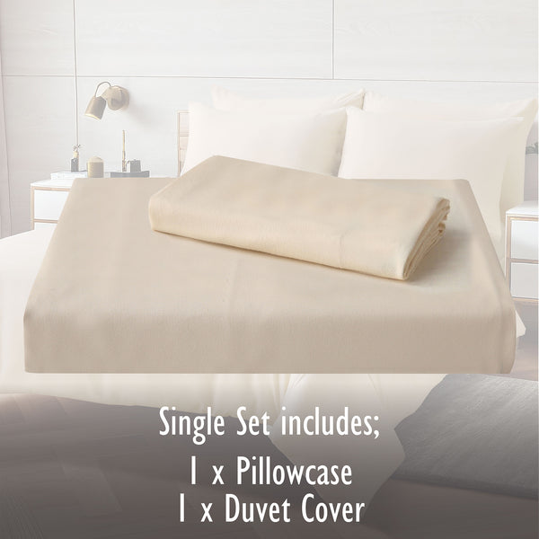 Duvet Cover Set with Matching Pillowcase Microfibre Wrinkle Resistant with Quick Popper Fastening