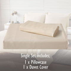 Duvet Cover Set with Matching Pillowcase Microfibre Wrinkle Resistant with Quick Popper Fastening