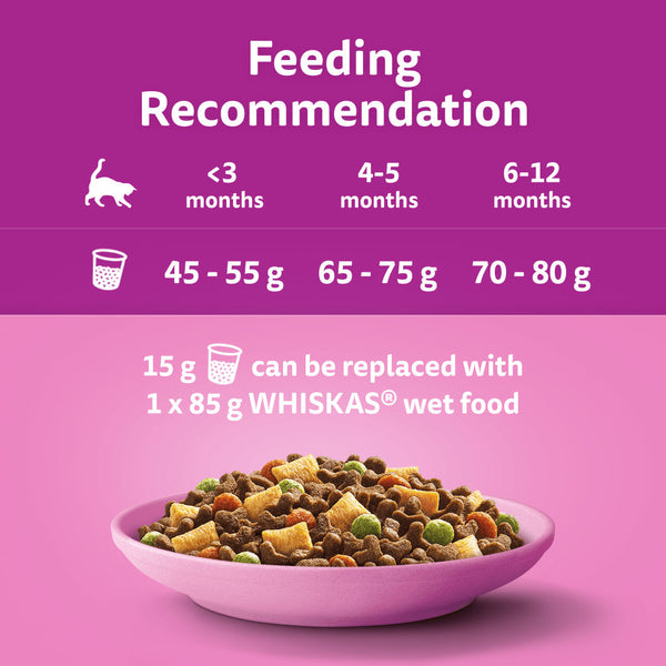 7kg Whiskas Kitten Junior Complete Dry Cat Food Chicken Cat Biscuits