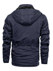 Men'S Thick Mid-Length Jacket with a Hood, Winter Parka for Warmth, Suitable for Outdoor Casual Wear, Featuring a Zip And Multiple Pockets, with a Removable Hat
