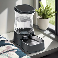 Pet Water Dispenser 3.85L Gravity Automatic Feeding, 304 Stainless Steel Bowl, Removable And Washable, Uncharged, No Battery, For Medium/ Large-Sized Dogs & Cats & Other Pets