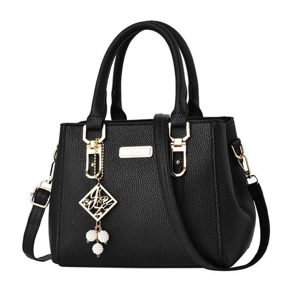 Large Capacity Shoulder Bag Leather Messenger Bag Trendy Handbags With Pendant,Multi-Compartment, Zipper Closure, Adjustable Strap, Elegant and Stylish Design, Ideal for Everyday and Travel Use