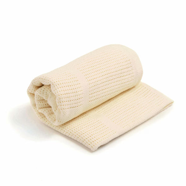 Clair De Lune Organic Cotton Cellular Blanket, 70 X 90 Cm
