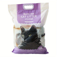 3.8L/ 5L/ 10L Silica Cat Litter Crystals Kitten Litter Ultra Absorbent 100%, Effective Odour Control, Dust-Free, Comfortable Biodegradable Hygiene Easy to Clean Cat Litter