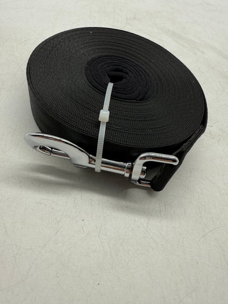65ft 20m Long Dog Training Leads Obedience Recall Leash Large 25mm Wide in Black