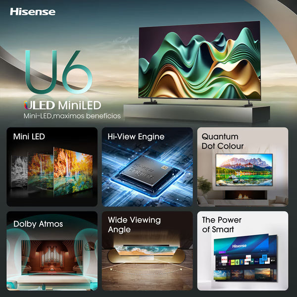 Hisense 65U6NQTUK 65 Inch Mini-Led Freely Smart TV