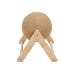 Sisal Ball Cat Scratching Board, Cat Hole Design, Triangular Support Board, Wear-Resistant Cat Scratching Ball Can Be Rotated, Cat Scratching Ball,Relief of Boredom Toys, Natural Wood