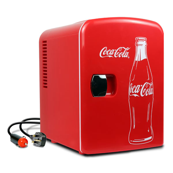 Coca Cola 4L Mini Fridge 6 Can Portable 12V Cooler / Warmer in Red