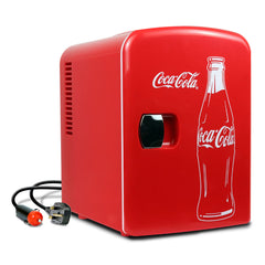 Coca Cola 4L Mini Fridge 6 Can Portable 12V Cooler / Warmer in Red