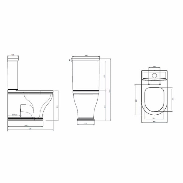 Tavistock Ashby Closed Back Toilet with Cistern and Seat