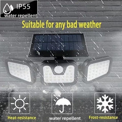 74 LED Solar Wall Light; Human Motion Sensor Solar Light; Outdoor Wall Lamp with 3-Level Brightness Adjustment; Suitable for Gates, Yards, Garages, and Pathways; Solar Powered; 270° Wide-Angle Illumination.