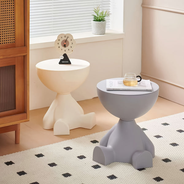 Modern Coffee Table Suitable for Small Spaces - Easy-to-Assemble Plastic Table with Top, Contemporary Bedside Desk for Living Room, Balcony, Office - Low-Maintenance Furniture (No Wood)