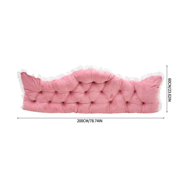 Large Ultra-Soft Comfortable Plush Backrest Pillow, Princess Style Reading Cushion, Neck and Back Support, Luxurious Fashionable Home Style Multifunctional Lace Ruffled Headboard Cushions, Suitable for Bedroom, Living Room, Dorm, Sofa Home Decor, Machine