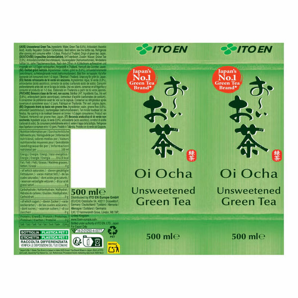 ITO EN Oi Ocha Green Tea, 12 X 500Ml