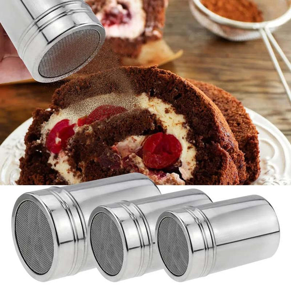 A Stainless Steel Shaker for Dusting Icing Sugar, Cocoa, And Flour, Perfect for Seasoning Spices