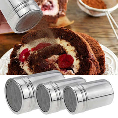 A Stainless Steel Shaker for Dusting Icing Sugar, Cocoa, And Flour, Perfect for Seasoning Spices