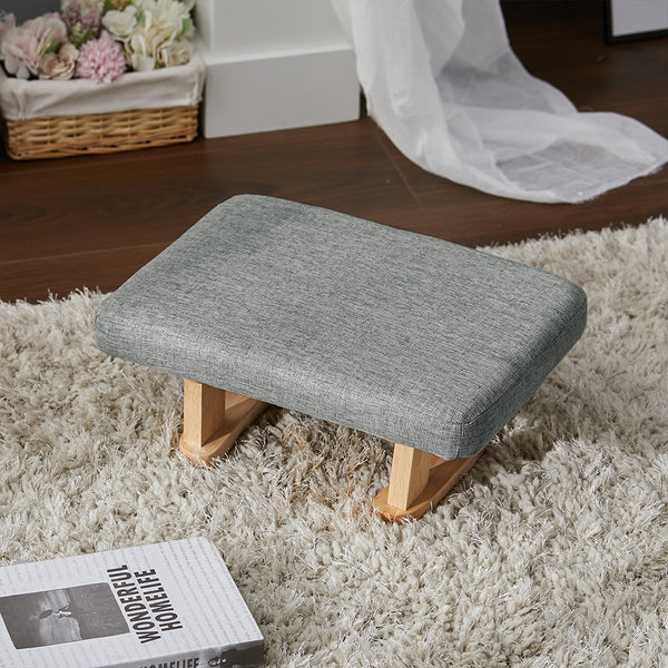 Small Linen Padded Stool Sofa Side Footstool Footrest Hallway Shoe Stool Living Room Bedroom Stool Seat