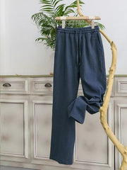 Women's Comfortable Straight-leg Pants - Lightweight Summer Casual Trousers, Wide-leg, Loose-fit, Breathable Straight-leg Pants