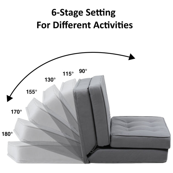 Folding Sofa Bed Adjustable Lazy Tatami Sofa Convertible Floor Couch 5 Levels Adjustable Backrest Lounge Chaise for Living Room Bedroom Guest Room