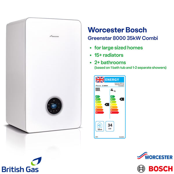 Worcester Bosch 8000 36Kw Combi Boiler Installed by British Gas