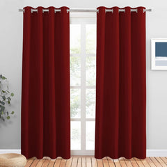 PONY DANCE Grey Blackout Thermal Insulated Curtains for Bedroom, 46 X 54 Inch Short Eyelet Curtains & Drapes, Soft Black Out 2 Panels for Window Living Room/Kitchen