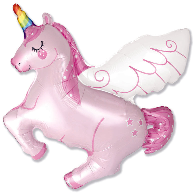 Unicorn Wing Pink Supershape Foil Balloon
