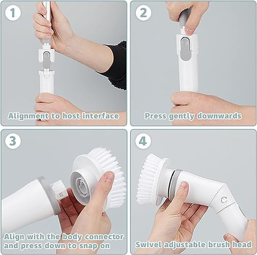 Electric Cleaning Brush, Cordless Spin Scrubber With 6 Interchangeable Brush Heads, Adjustable Telescopic Rods 35-116 Cm, 2 Rotation Speeds, For Bathroom, Kitchen, Tiles, Floor