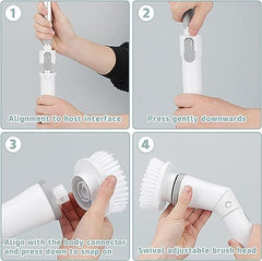 Electric Cleaning Brush, Cordless Spin Scrubber With 6 Interchangeable Brush Heads, Adjustable Telescopic Rods 35-116 Cm, 2 Rotation Speeds, For Bathroom, Kitchen, Tiles, Floor