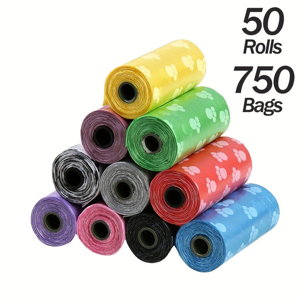 50 Rolls Dog Poop Bag, Portable Pet Waste Bag Refill Rolls, Thickened Leak Proof Pet Garbage Bags, Pet Cleaning Supplies Open-top Garbage Bag, Pet Waste Bags for Indoor & Outdoor Use