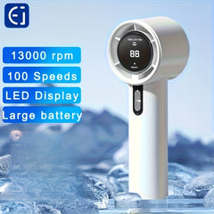 1 Rechargeable Handheld Fan - Portable Handheld Fan - High-Speed Adjustable USB Charging Fan, 100 Speed Regulation, Compact Face Cooling Fan for Indoor/Outdoor Use, Comes with a Hanging Rope, Handheld Cooling Fan | Stylish Handheld Fan