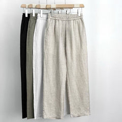Women's Comfortable Straight-leg Pants - Lightweight Summer Casual Trousers, Wide-leg, Loose-fit, Breathable Straight-leg Pants
