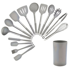 Kitchen Utensils Set Silicone & Stainless Steel Cooking Nonstick Spatula Tools