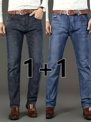Classic Design Semi-Formal Jeans, Men's Casual Stretch Denim Pants, Suitable for All Seasons Business in the Middle East
