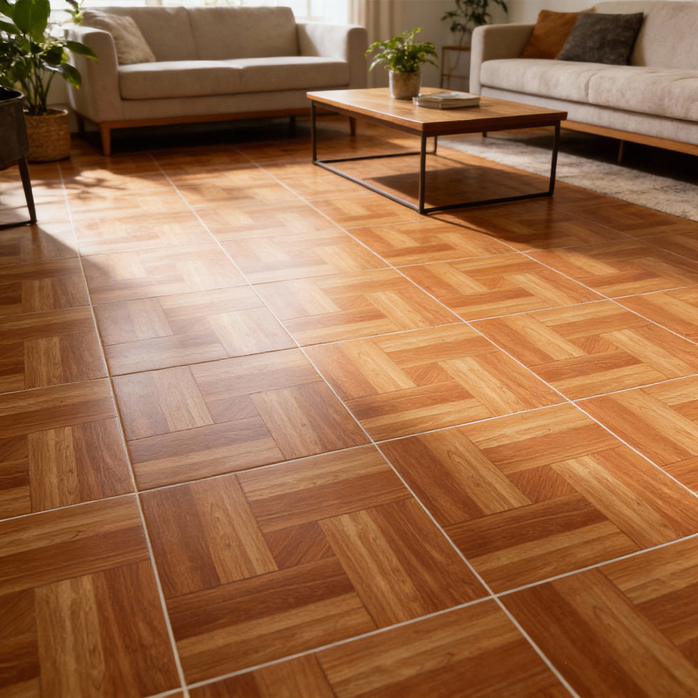 LIVINGANDHOME 30-Pack Self-Adhesive Vinyl Floor Planks Stickers, Wood Effect Flooring Tiles, 12