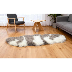 Fluffy Faux Sheepskin Rug 60 x 180 cm, Soft Shaggy Runner Rug for Bedroom and Living Room, Washable Non Slip Faux Fur Carpet