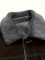Winter Fleece Warm Denim Jacket Washed with Vintage Style