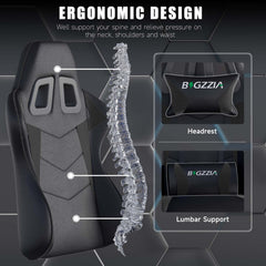 GartistGo Ergonomic Gaming Chair - Gamer Chairs with Lumbar Cushion + Headrest, Height-Adjustable Office & Computer Chair for Adults, Girls, Boys (Without footrest)