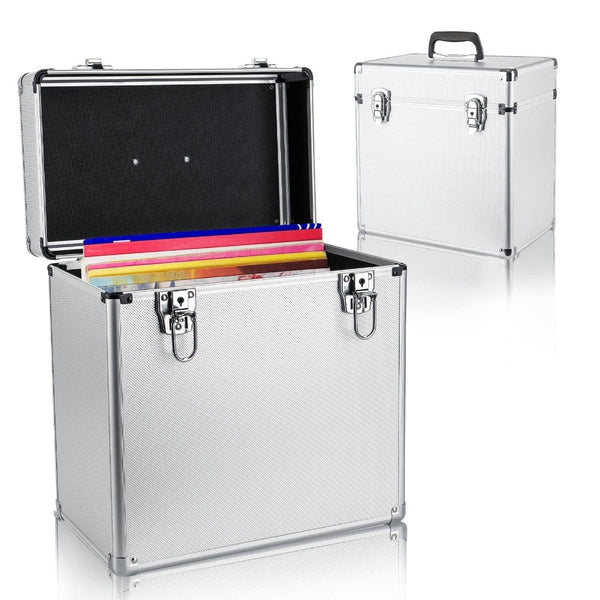 Vinyl Record Storage 12, LP Case Album Collection DJ Carry Storage Cases Lockable Box LP Case Vinyl Record Storage Carry Box Holds up to 50pcs Albums Record Collection Chest