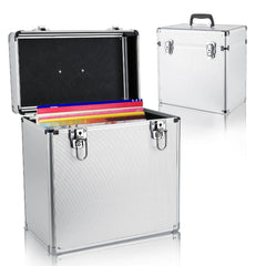 Vinyl Record Storage 12, LP Case Album Collection DJ Carry Storage Cases Lockable Box LP Case Vinyl Record Storage Carry Box Holds up to 50pcs Albums Record Collection Chest