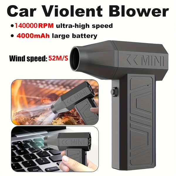 High Speed Violent Turbo Fan High Power Car Dust Blower Multifunctional Portable Violent Camping Fan Handheld Outdoor Camping Hair Dryer, Brushless Motor Turbofan Violent Fan High Speed Turbo Fan, Dust Buster, Air Buster
