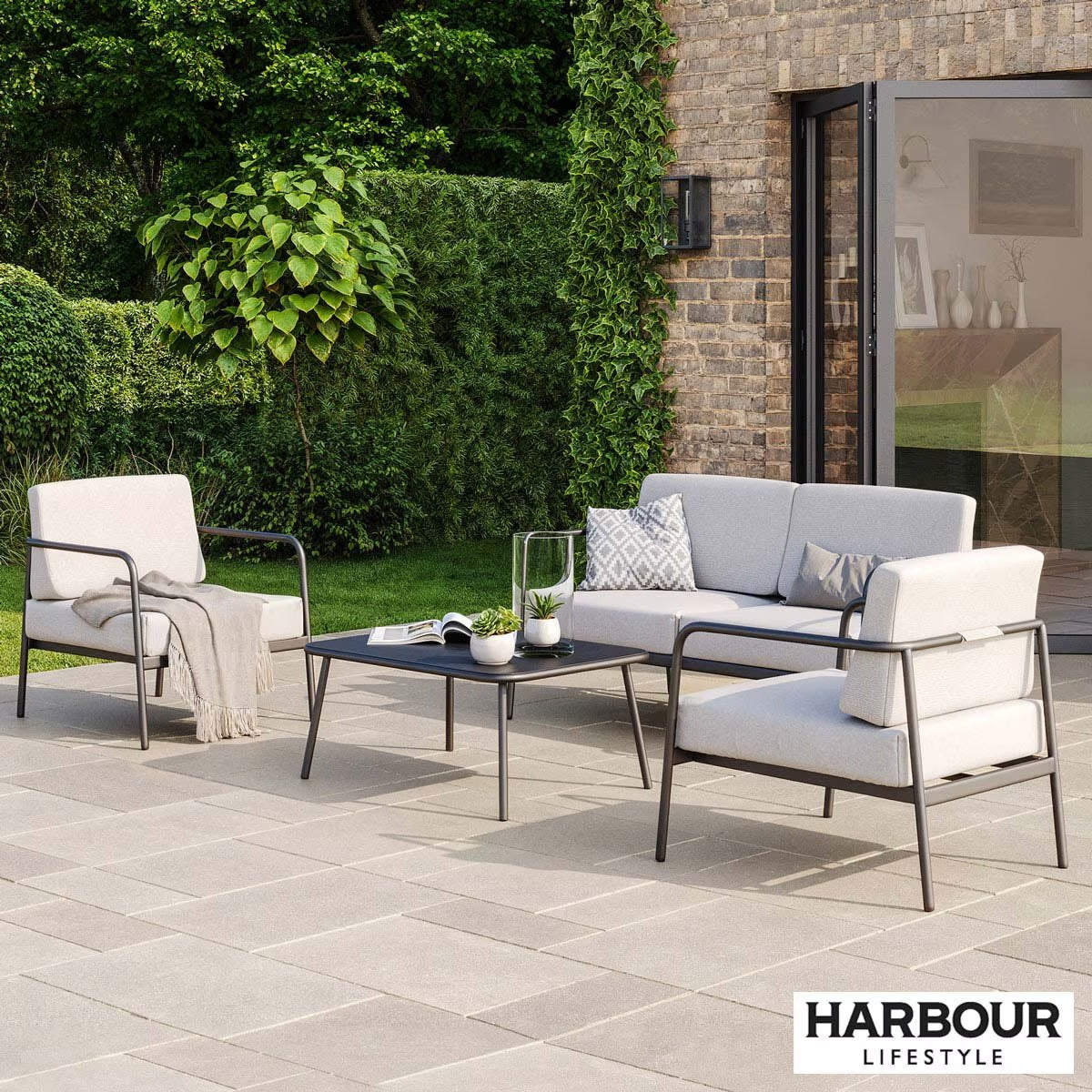 Harbour Lifestyle Aspen 4 Piece All-In-One Compact Patio Seating Set