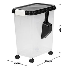 Taylor & Brown 20 Litre Airtight Pet Food Storage Container With Plastic Measuring Scoop Treats For Pet Dog Cat Animal Dry Food Dispenser With Casters