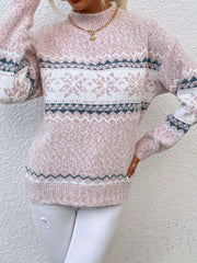 Women Sweater, New Arrival Autumn/ Winter, Style, Turtleneck, Snowflake Pattern, Chenille Pullover Casual Jacquard Sweater, Autumn and Winter Wear, Suitable for Back to, Work, Halloween, Christmas and Other Festivals, Comfortabl