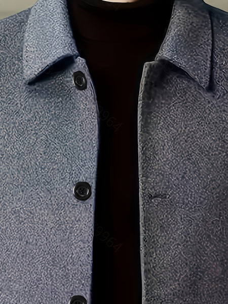 [Wanrenshan OBM] 2025 American Style New Men'S Casual Classic Versatile Solid Color Side Double Pocket Easy Design Handsome Dad Wrinkle-Resistant Non-Iron Single-Breasted Light Luxury Trench Coat